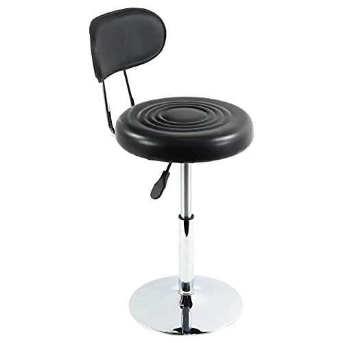 Black PU Leather Swivel Salon Chair with Backrest