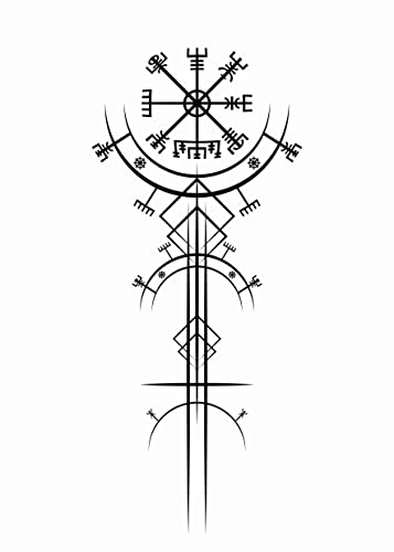 Viking Vegvisir Compass Temporary Tattoos - 6 Sheets