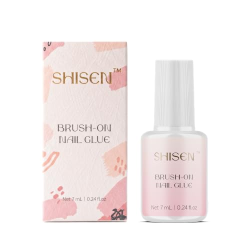 SHISEN Pink Doodle Edition Nail Glue for Press-On Nails, Quick Dry, Strong Hold, Low Odor, 7mL