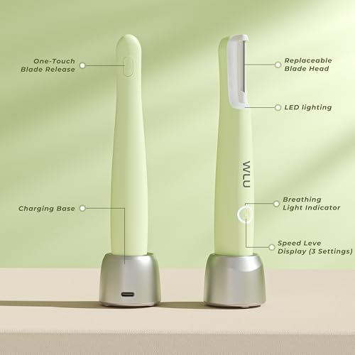 WLU Dermaplane Razor for Women - Peach Fuzz Removal Tool with LED