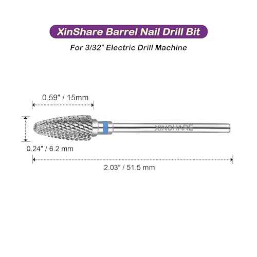 Nail Drill Bits 3/32" Carbide Professional Safety Tungsten Nail File Cone Drill Bit for Acrylic Nail Gel Cuticle cleaner Manicure Pedicure Nail Polishing, Beginner Salon, Medium