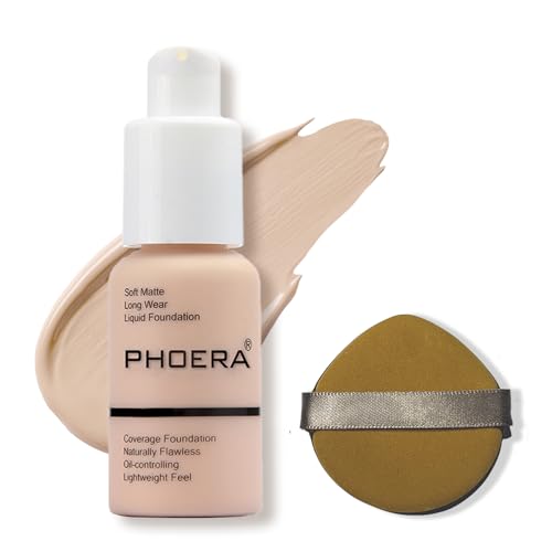 Phoer A Full Coverage Matte Foundation - 24HR Waterproof, Oil-Control