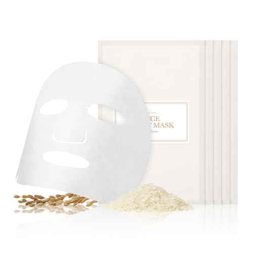 I'm from Rice Sheet Mask Pack of 5, Korean Rice Face Mask, Creamy Hydration for Dry, Combination Skin, Moist, Milky Essence, Biodegradable, Vegan, Hypoallergenic, 20ml