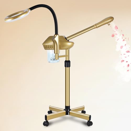 Professional Facial Steamer with Adjustable Height, Magnifier Light