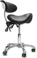 Ergonomic Saddle Chair with Back Support & Wheels