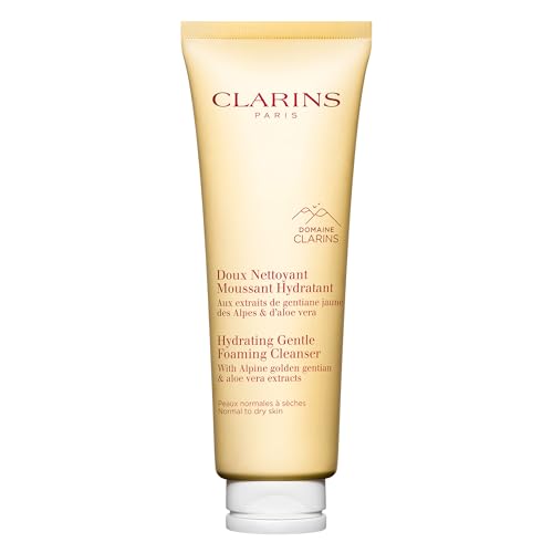 Clarins Hydrating Gentle Foaming Face Cleanser | Cleanses, Soothes, and Softens | Contains Aloe Vera to Boost Hydration | Soap-Free | SLS-Free| Normal To Dry Skin Type