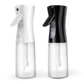 Fokneko 2 Pack Continuous Spray Bottles 6.8 oz/200ml - White & Black, Fine Mist for Hair, Plants, Cleaning, Pets