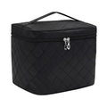 Makeup Bag Cosmetic Travel Bag Large Make Up Bag with Handle Zipper Makeup case Waterproof Cosmetic Pouch for Purse Makeup Brush Bags for Women Girls-Black