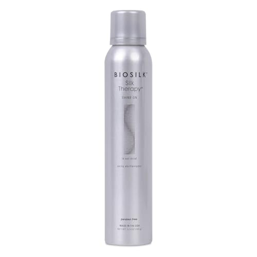 BioSilk Silk Therapy Shine On, Hairspray For Controlling Frizz & Providing Brilliant Shine, Sulfate, Paraben, & Cruelty-Free, 5.3 Oz