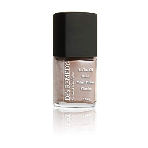 Dr.'s Remedy Enriched Nail Polish, Poised Pink Champagne with TOTAL Two-in-One Top and Base Coat Set 0.5 Fluid Oz Each