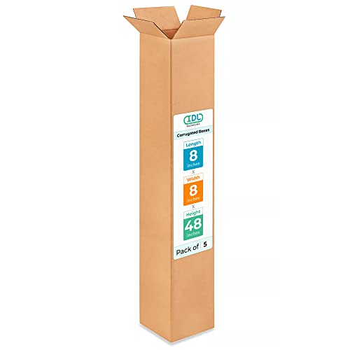 Tall Corrugated Shipping Boxes 8x8x48 (5-Pack)