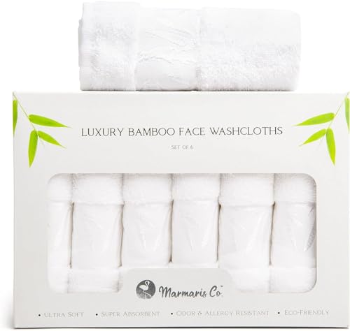 Bamboo Viscose Washcloths Set of 6 | Luxury Soft