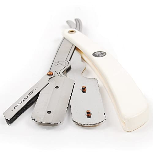 Parker SRW Professional Stainless Steel Barber Razor with 100 Premium Blades ? Replaceable Blade Straight Razor for Precision Grooming, Men¡¯s Shaving & Barbershop Use | Iconic Brand