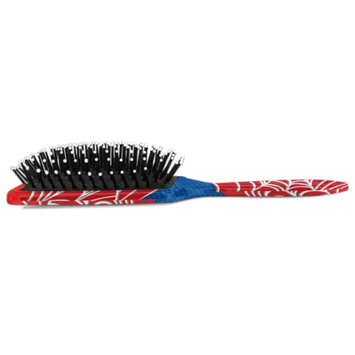 Spider Web Red Kids Detangler Hair Brush Hairbrush for Boys Girls, Detangling Brush Smooth for Wet Dry Thin Long Curly Hair, Glide Through Tangles with Ease and Massage Scalp