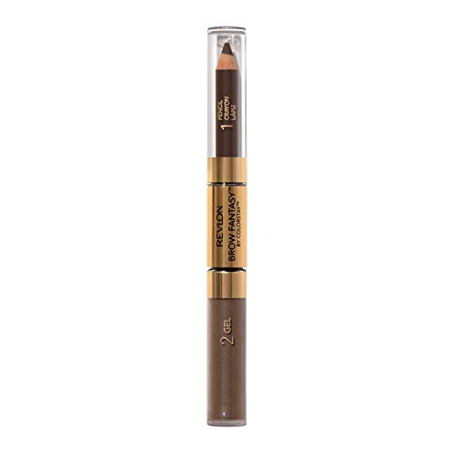 Revlon Eyebrow Gel & Pencil, ColorStay Brow Fantasy 2-in-1 Eye Makeup, Longwearing with Precision Tip, 106 Dark Brown, 0.04 Oz