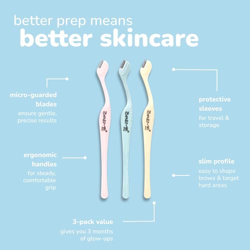 The Crème Shop Ultra Fine Dermaplane Razor Pack of 6 for Facial Hair Removal