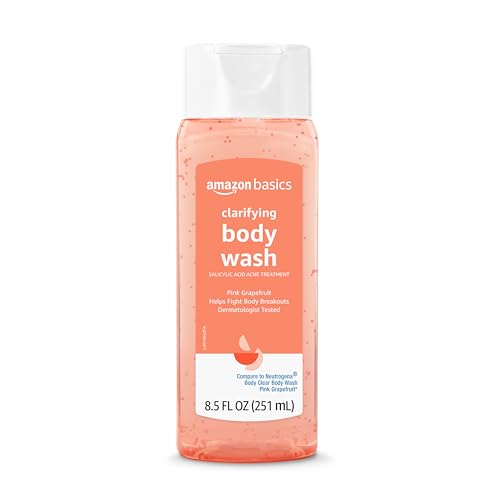 Amazon Basics Clarifying Pink Grapefruit Body Wash with 2% Salicylic Acid, 8.5 oz (Pack of 1)