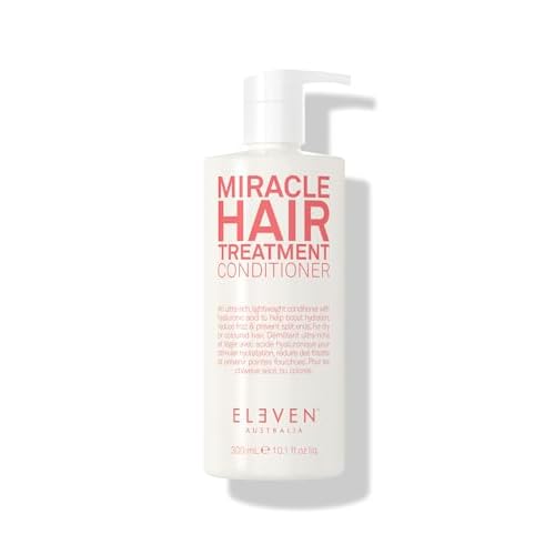ELEVEN AUSTRALIA Miracle Hair Treatment Conditioner for Women & Men - Moisturizing Conditioner for Dry Damaged Hair, Reduces Frizz & Split Ends, Deep Moisture & Hydration, Sulfate Free - 10.1 fl oz