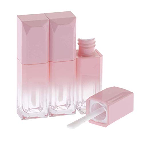 10Pcs 5ml Gradient Pink Empty Lip Gloss Tubes Plastic Mini Refillable Lip Balm Lipstick Bottle Lip Glaze Tube with Wand Travel Pipe Vials DIY Beauty Makeup Cosmetic Container Jar Pot Lip Oil