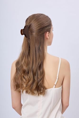 OideGuiing 3-Inch Coffee Claw Hair Clips for Fine & Thick Hair