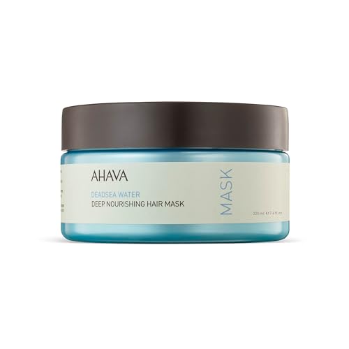 AHAVA Dead Sea Water Deep Nourishing Hair Mask - Rich & Creamy Mask Nourishing & Revitalizing Shine, Cures Daily Scalp & Hair Damage, includes exclusive Osmoter, Jojoba Oil & Argan Oil 7.4 Fl.Oz