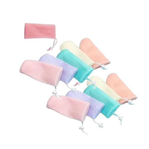 12Pc Exfoliating Mesh Soap Pouches with Drawstring - Multicolor