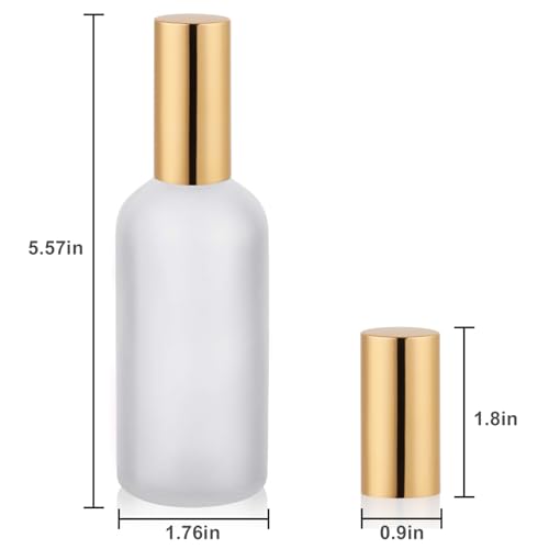 3.4oz Glass Spray Bottle Set - Frosted Perfume Atomizer with Gold Sprayer
