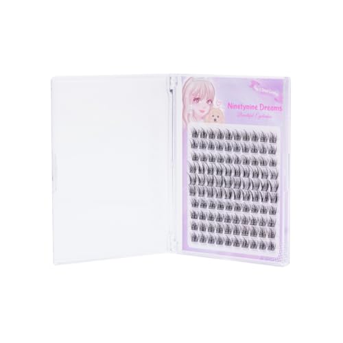 Ninetynine Dreams 100PCs Easy Three Steps Lashes Anime DIY Natural Lash Clusters 11-13mm C+ Curl Beginner Friendly Lightweight & Reusable Individual Waterproof Eyelashes Thin Comfortable Band