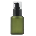 60ml Green Frosted Glass Pump Bottle – Refillable Cosmetic Dispenser