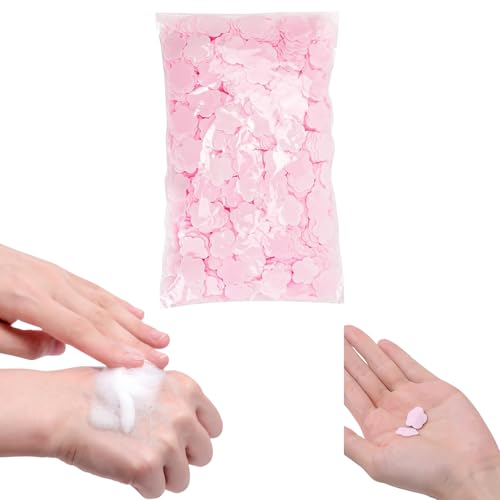 1000 Sheets Pink Portable Hand Soap Disposable Paper Soap, Travel Hiking Washing Hand Bath Toiletry Paper Soap for Kids, Women