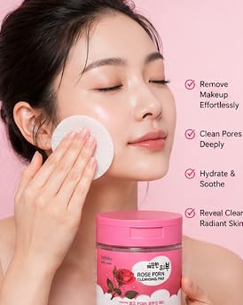 Esfolio PDRN Rose Cleansing Pads 60 Count Korean Skincare