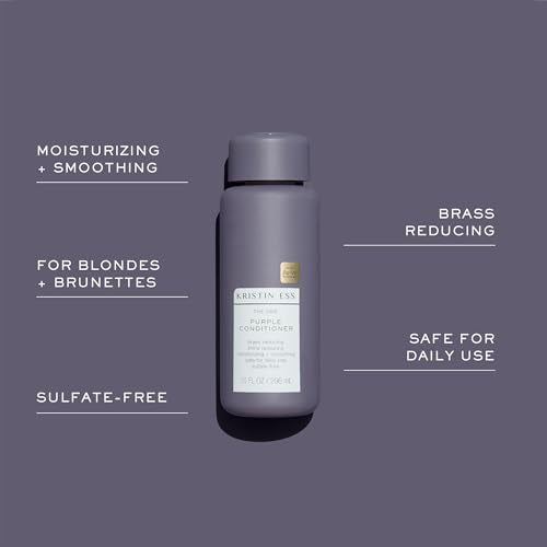 Kristin Ess Hair The One Purple Conditioner for Toning + Moisturizing Blonde Hair - Neutralizes Brass + Yellow Tones - Sulfate, Silicone and Paraben Free, Color + Keratin Safe, 10 fl. oz.