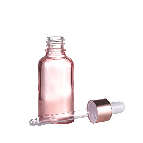Pink Glass Dropper Bottles 1.7 oz Essential Oil Vials