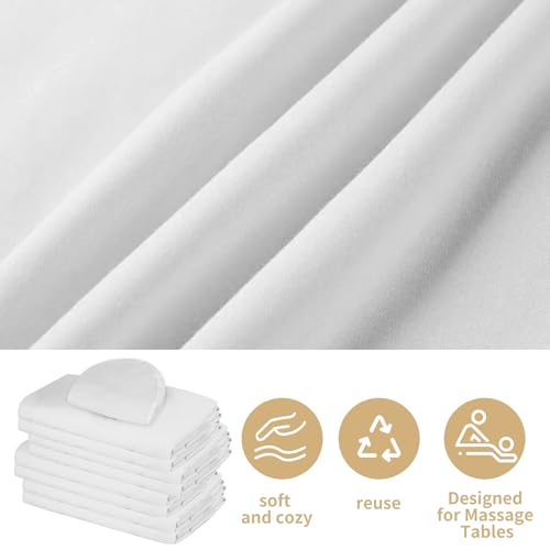 Massage Table Sheets 4 Sets Microfiber Fitted Covers White
