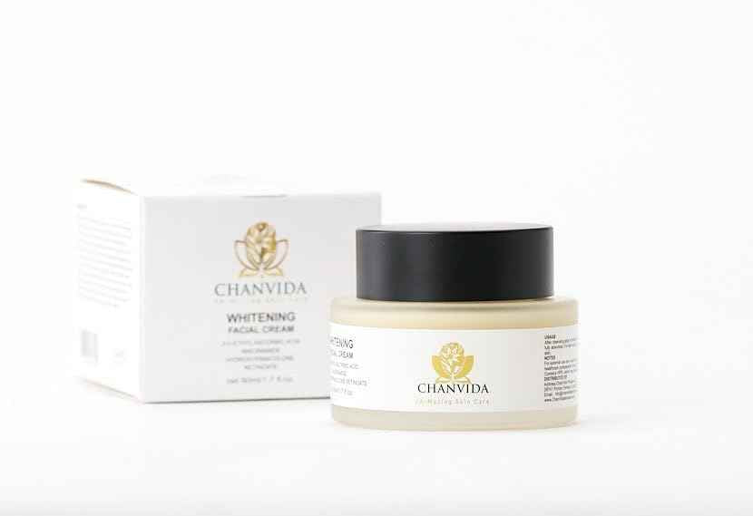 CHANVIDA Whitening Facial Cream 3-OETHYL Ascorbic Acid, Niacinamide, Hydoxypinacolone Retinoate, Ceramides, Plus Natural Ingredients Reduce Hyperpimentation, Dark Spots, Enlarged Pores & Fine Lines.