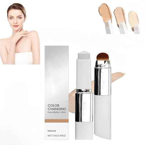 Color changing foundation make-up stick - Korean foundation make-up stick & mask cream for all skin types - moisturizing makeup (natural color)