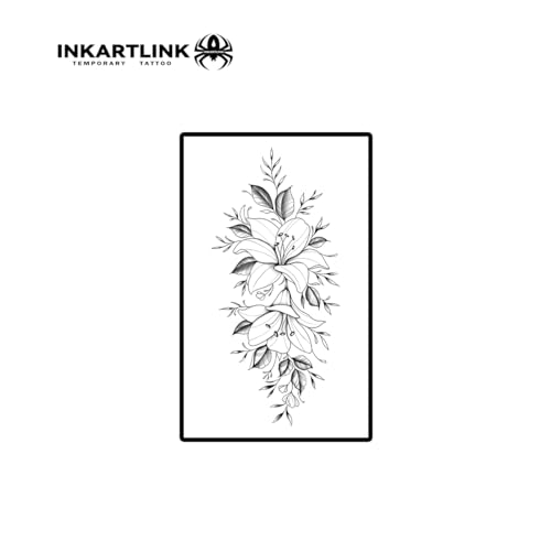 INKARTLINK Semi-Permanent Flower Tattoo 7-14 Days Waterproof