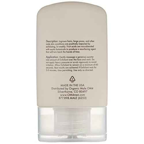 Organic Male OM4 Resurface: Citrus Bamboo Resurfacing Scrub - Mens Gentle Exfoliator Renews Hydrates Skin