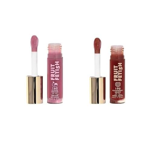Milani Fruit Fetish Lip Oil Bundle with Vitamin E for Instant Hydration, Fruit Extract Infused Lip Treatment and Moisturizing Lip Gloss - Blackberry Agave + Lychee Nector, 2pk