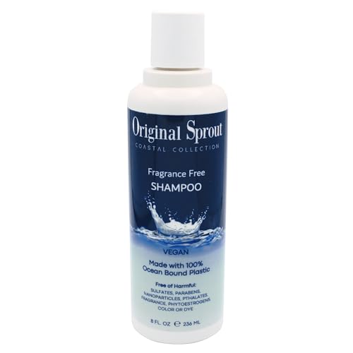 Original Sprout Coastal Collection Shampoo for All Hair Types, Fragrance-Free Shampoo, Vegan, 8 oz. Bottle