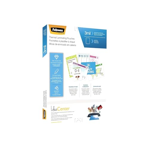 Fellowes Thermal Laminating Pouches/Sheets, Letter Size 9 x 11.5-Inches, 3 mil, 100 Pack (5743301)