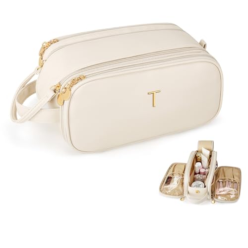 Personalized Travel Makeup Bag for Women & Teen Girls - Large Waterproof Organizer