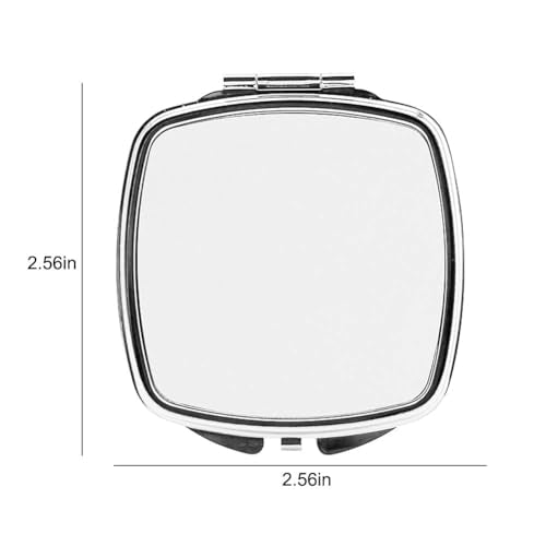 6 Pieces Sublimation Blank Pocket Makeup Mirror Sublimation Metal Compact Mirror Folding Travel Makeup Mirror Heat Transfer Cosmetic Mirror for Women Girls(Square)
