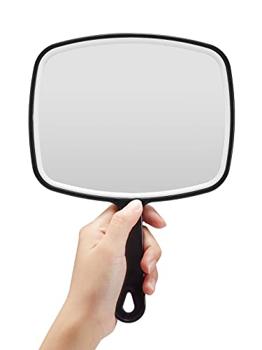 OMIRO Hand Mirror, Black Handheld Mirror with Handle, 6.6" W x 9.2" L