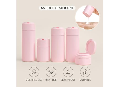 5 Pack TSA Approved Travel Bottles - Refillable BPA-Free Containers