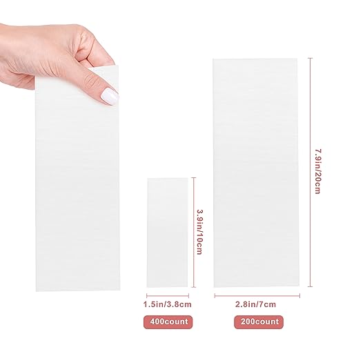 EWVVSS 600-Count Non-Woven Wax Strips Pack for Hair Removal - 2 Sizes