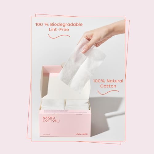 White Rabbit – Naked Cotton Classic Premium 100% Pads for Toner Use,