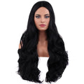 RightOn Long Wavy Black Wig for Women - Heat-Resistant 26"