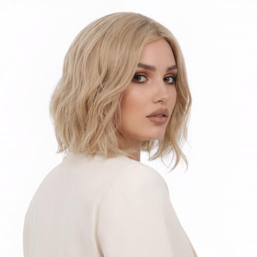 R REEWES FASHION HAIR Short Blonde Wavy Wig Model W5872L#15BH613 – Shoulder Length, Highlighted
