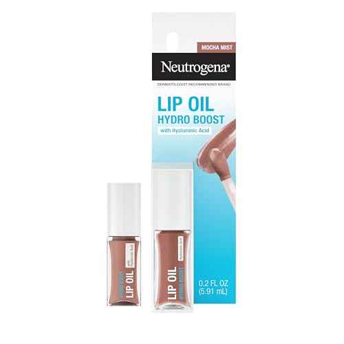 Neutrogena Hydro Boost Tinted Lip Oil with Hyaluronic Acid, Designed to Hydrate & Nourish While Providing a Luxurious Pop of Color for Fuller-Looking Lips, Mocha Mist, .2 fl. oz